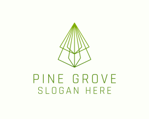 Pine Tree Line Art logo design