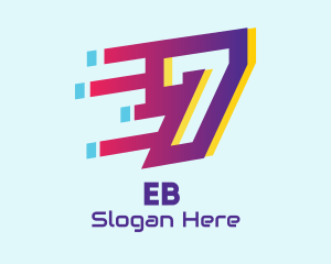 Football - Modern Tech Number 7 logo design