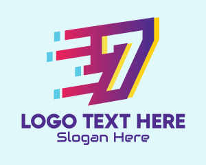 Number 7 - Modern Tech Number 7 logo design