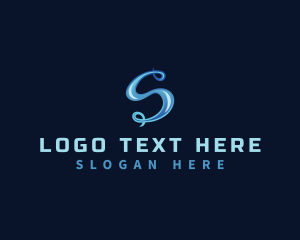 Letter S - Aqua Water Swirl logo design