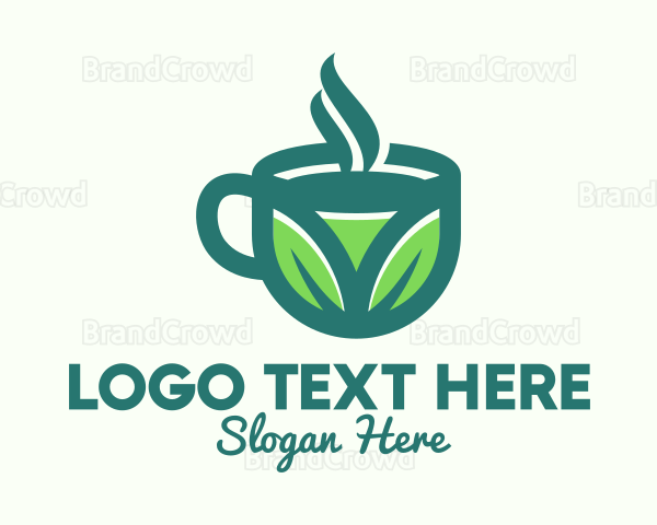 Green Organic Hot Tea Logo