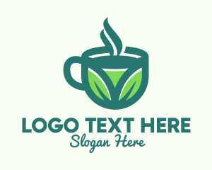 Herbal - Green Organic Hot Tea logo design