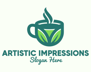 Green Organic Hot Tea logo design