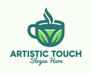 Green Organic Hot Tea logo design