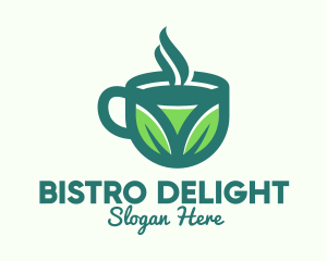 Green Organic Hot Tea logo design