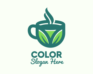 Vegan - Green Organic Hot Tea logo design