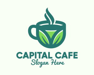 Green Organic Hot Tea logo design