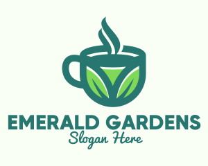 Green Organic Hot Tea logo design