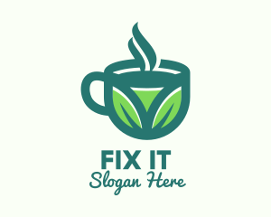 Green Organic Hot Tea logo design