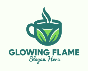 Green Organic Hot Tea logo design