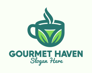 Green Organic Hot Tea logo design