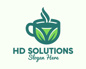 Green Organic Hot Tea logo design