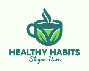 Green Organic Hot Tea logo design