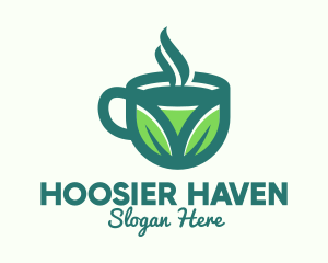 Green Organic Hot Tea logo design