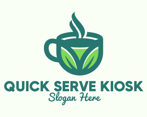 Green Organic Hot Tea logo design