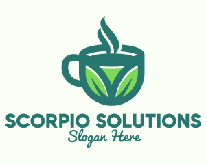 Green Organic Hot Tea logo design