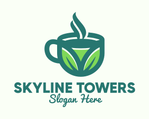 Green Organic Hot Tea logo design