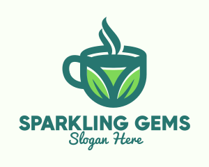 Green Organic Hot Tea logo design