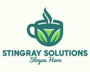 Green Organic Hot Tea logo design