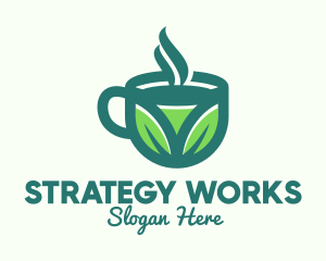 Green Organic Hot Tea logo design