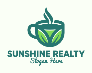 Green Organic Hot Tea logo design