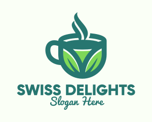 Green Organic Hot Tea logo design