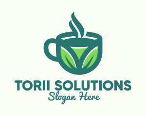 Green Organic Hot Tea logo design