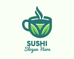 Green Organic Hot Tea logo design