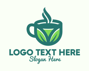 Vegan - Green Organic Hot Tea logo design