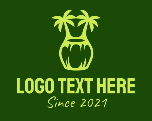 Tropical - Green Coconut Juice logo design