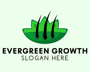 Botanical Hair Follicle Grow logo design