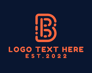 Social Media - Orange Code Letter B logo design