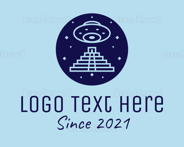 Aztec UFO Spaceship Logo