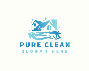 Pressure Washer Cleaning Sanitation logo design