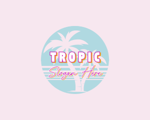 Hippie Tropical Beach logo design