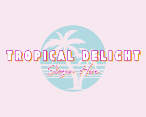 Hippie Tropical Beach logo design