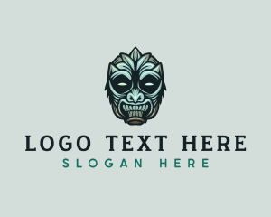 Carving - Folklore Craft Mask logo design