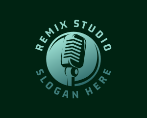 Recording Studio Microphone logo design