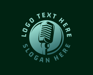 Podcast - Recording Studio Microphone logo design