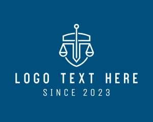 Court House - Law Firm Scale Sword logo design