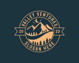 Trekking Valley Travel Adventure logo design