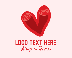 Blind Date - Swirly Romantic Heart logo design