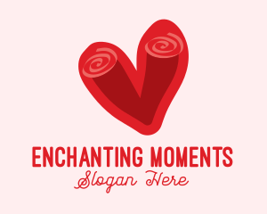 Swirly Romantic Heart  logo design