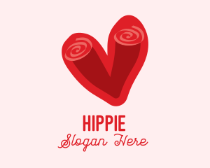 Swirly Romantic Heart  logo design