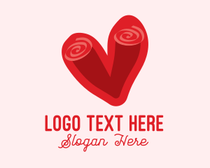Online Dating - Swirly Romantic Heart logo design