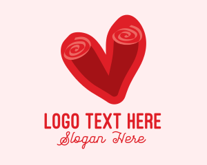 Swirly Romantic Heart  Logo
