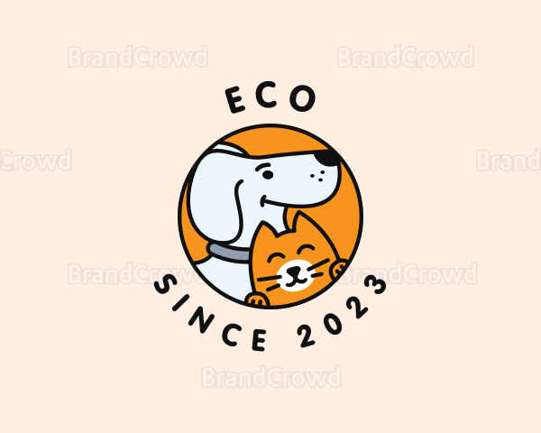 Cartoon Dog Cat Logo