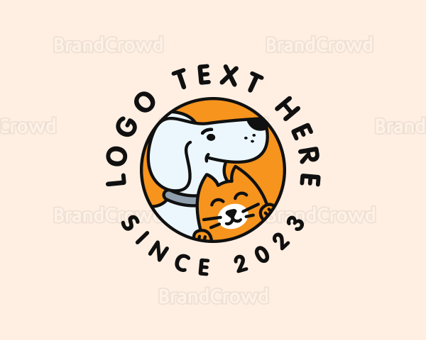 Cartoon Dog Cat Logo