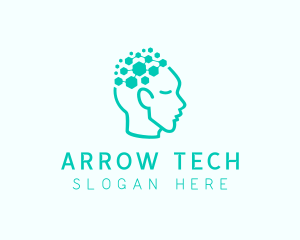 Tech AI Circuit Brain logo design