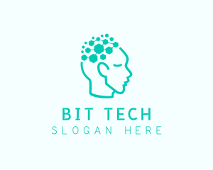 Tech AI Circuit Brain logo design